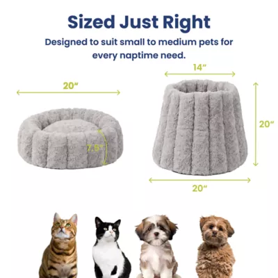 PawsPik 3-in-1 Convertible Plush Cave, Donut & Bolster Bed for Dogs & Cats, Medium - Image 8