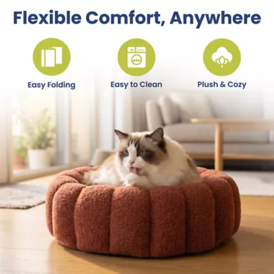 PawsPik 3-in-1 Convertible Plush Cave, Donut & Bolster Bed for Dogs & Cats, Medium - Image 4