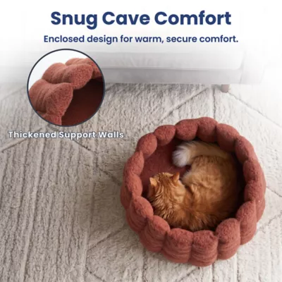 PawsPik 3-in-1 Convertible Plush Cave, Donut & Bolster Bed for Dogs & Cats, Medium - Image 5