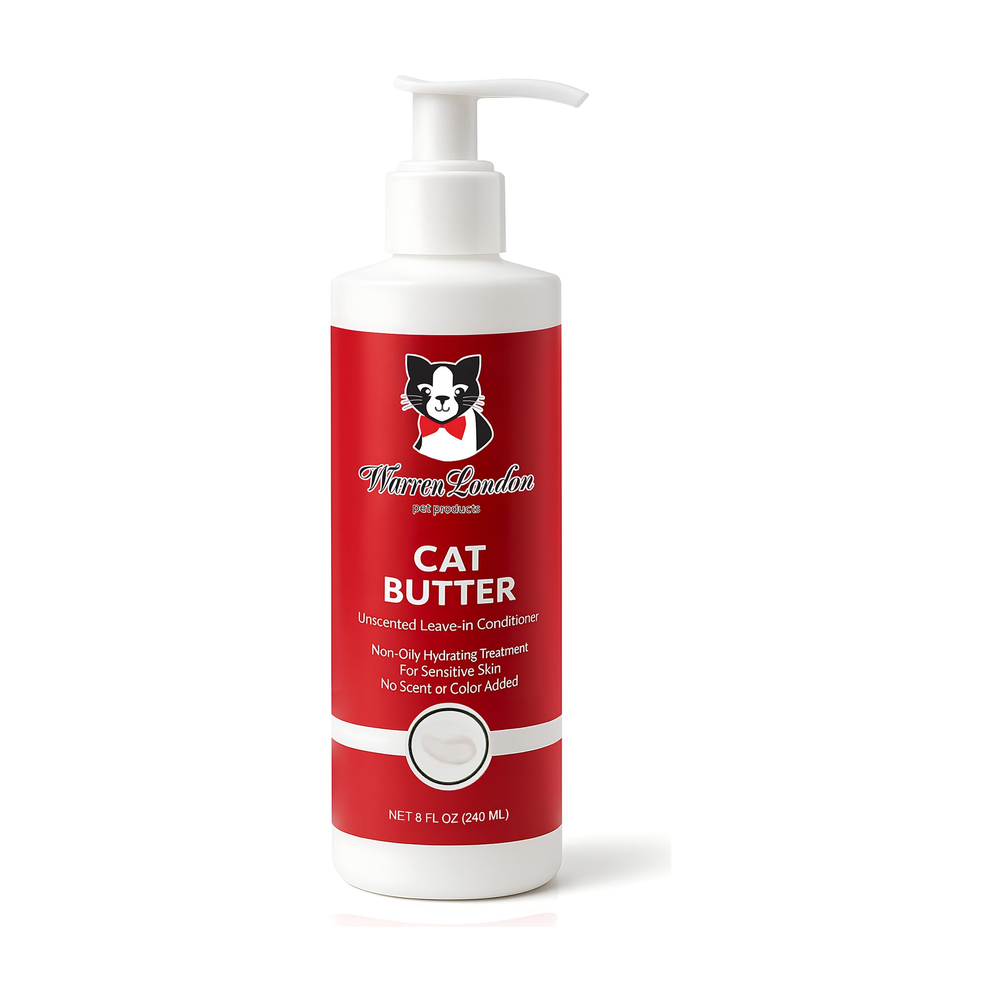 Warren London Cat Hydrating Butter, Unscented Leave-In Conditioner For Sensitive Skin- 8 Fl Oz