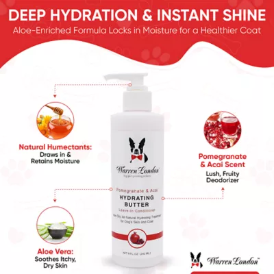 Warren London Hydrating Butter For Dogs, Leave-In Conditioner Treatment, Pomegranate & Acai- 8 Fl Oz - Image 2