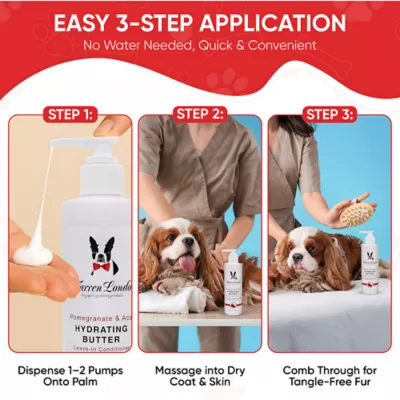 Warren London Hydrating Butter For Dogs, Leave-In Conditioner Treatment, Pomegranate & Acai- 8 Fl Oz - Image 4