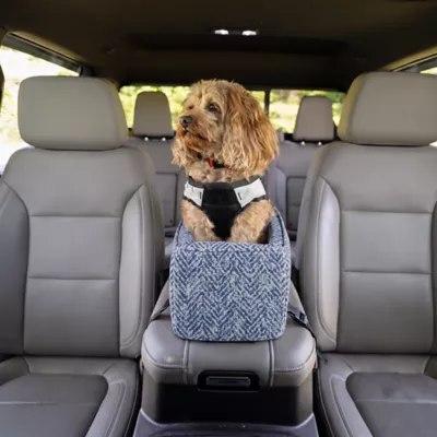Snoozer® Pet Products Luxury Console Dog Car Seat W/ Microsuede Fabric & Safe Strap, Palmer Indigo - Image 2