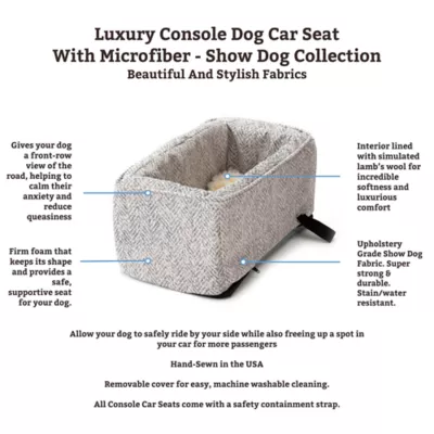Snoozer® Pet Products Luxury Console Dog Car Seat W/ Microsuede Fabric & Safe Strap, Palmer Indigo - Image 3