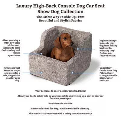 Snoozer® Pet Products Luxury Highback Console Dog Car Seat W/ Safety Strap, Merlin Pewter - Image 3