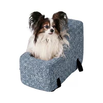 Snoozer® Pet Products Luxury Highback Console Dog Car Seat W/ Safety Strap, Palmer Indigo - Image 1