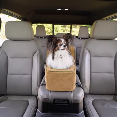 Snoozer® Pet Products Luxury Highback Console Dog Car Seat W/ Safety Strap, Camel - Image 2