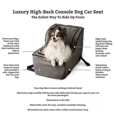 Snoozer® Pet Products Luxury Highback Console Dog Car Seat W/ Safety Strap, Camel - Image 3
