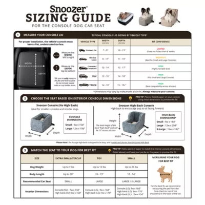 Snoozer® Pet Products Luxury Highback Console Dog Car Seat W/ Safety Strap, Camel - Image 5