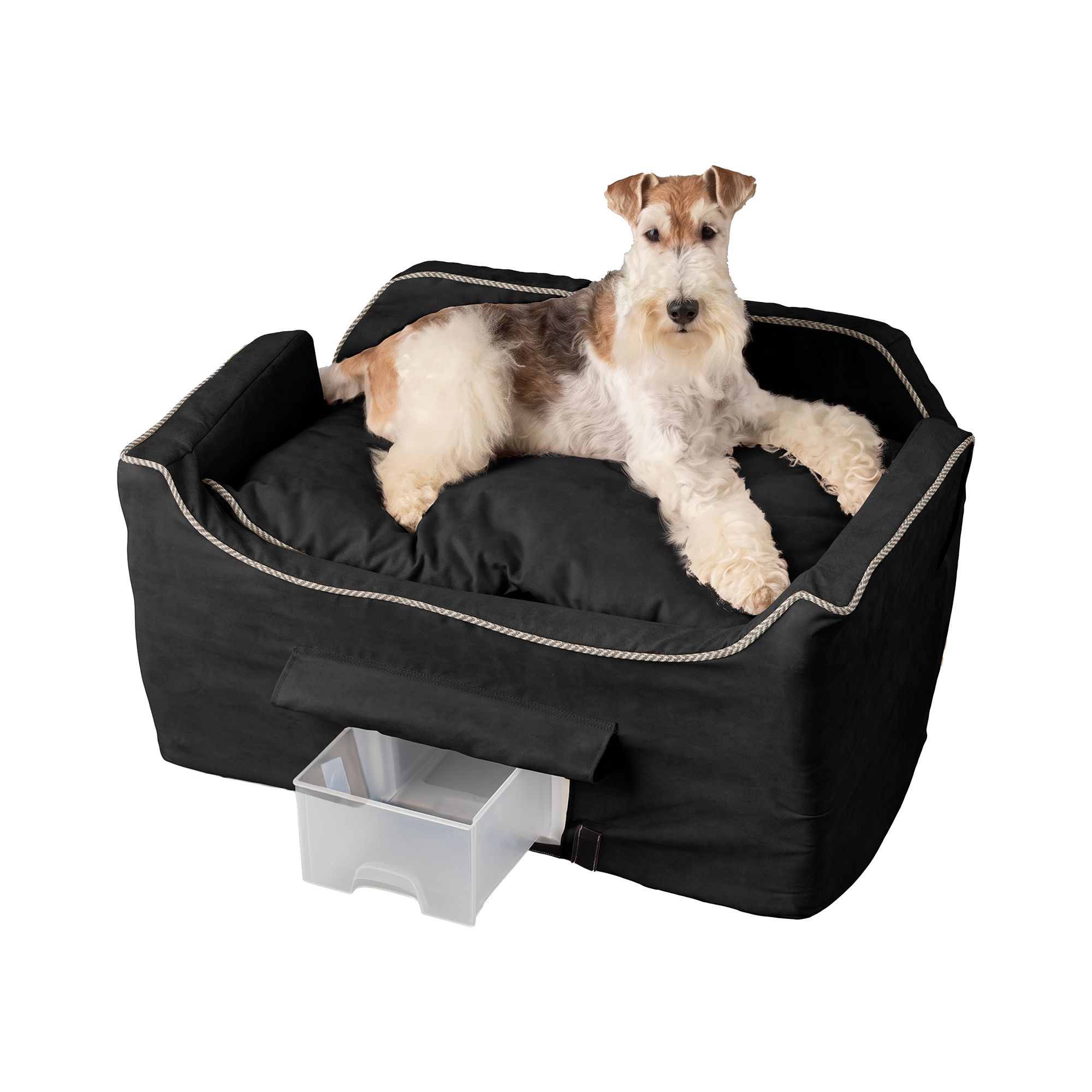 Snoozer® Pet Products Luxury Lookout 2 Elevated Dog Car Seat  W/ Safety Strap, Black