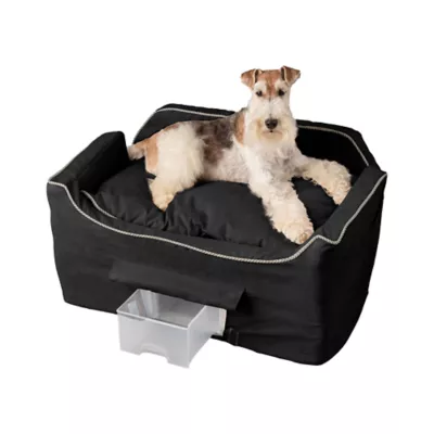 Snoozer® Pet Products Luxury Lookout 2 Elevated Dog Car Seat  W/ Safety Strap, Black - Image 1