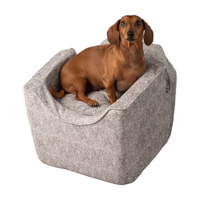 Snoozer® Pet Products Luxury Lookout 1 Elevated Dog Car Seat W/ Safety Strap, Merlin Linen - Image 1