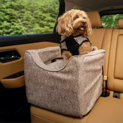 Snoozer® Pet Products Luxury Lookout 1 Elevated Dog Car Seat W/ Safety Strap, Merlin Linen - Image 2