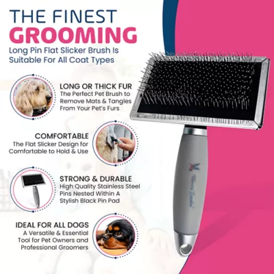 Warren London Gel-Handle Slicker Brush W/ Long & Strong Bristles, Durable Brush For Long, Thick Fur - Image 3