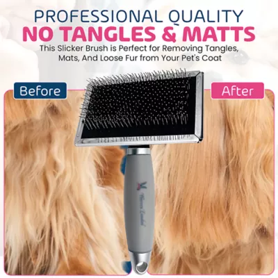 Warren London Gel-Handle Slicker Brush W/ Long & Strong Bristles, Durable Brush For Long, Thick Fur - Image 6