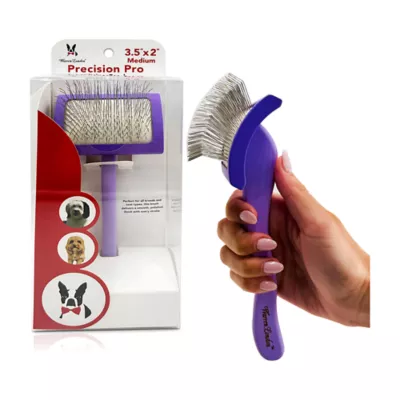 Warren London Precision Pro Slicker Brush For Medium To Long Haired Dogs, Lightweight & Easy To Grip - Image 1