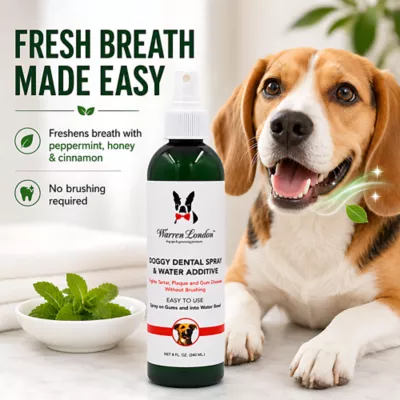 Warren London Doggy Dental Spray & Water Additive, Fights Tartar, Plaque & Gum Disease- 8 Fl Oz - Image 2