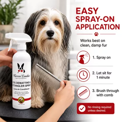 Warren london Dog De-Matting Leave-In Conditioned Spray, Professionally Formulated W/ Vanilla Scent - Image 4
