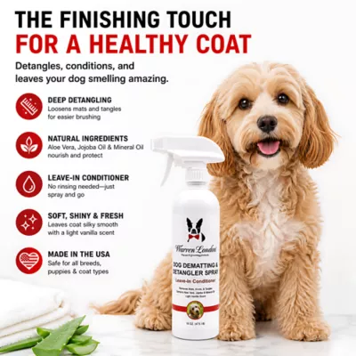 Warren london Dog De-Matting Leave-In Conditioned Spray, Professionally Formulated W/ Vanilla Scent - Image 5