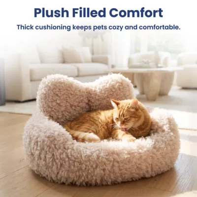 PawsPik Heart-Shaped Faux Rabbit Fur Plush Bolster Bed with Removable Cover for Dogs & Cats - Image 7