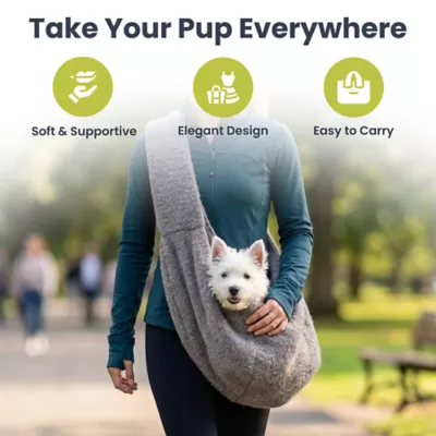 PawsPik Snuggle Sling Plush Pet Carrier with Storage Pocket for Dogs & Cats, Up to 10 lb - Image 2