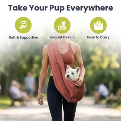 PawsPik Snuggle Sling Plush Pet Carrier with Storage Pocket for Dogs & Cats, Up to 10 lb - Image 2