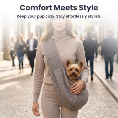 PawsPik Snuggle Sling Plush Pet Carrier with Storage Pocket for Dogs & Cats, Up to 10 lb - Image 3