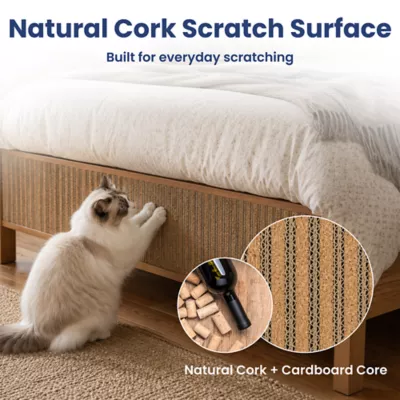 PawsPik Flexible Cork Surface-Protecting Cat Scratch Mat, Brown, 40L x 12W in - Image 2