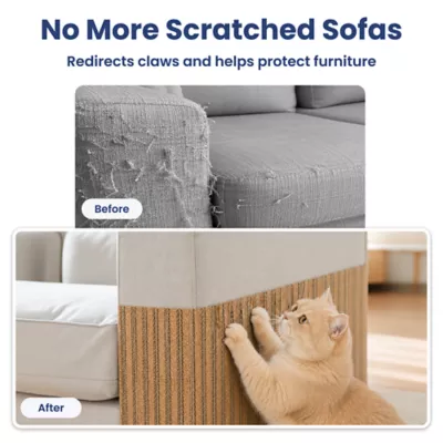 PawsPik Flexible Cork Surface-Protecting Cat Scratch Mat, Brown, 40L x 12W in - Image 5