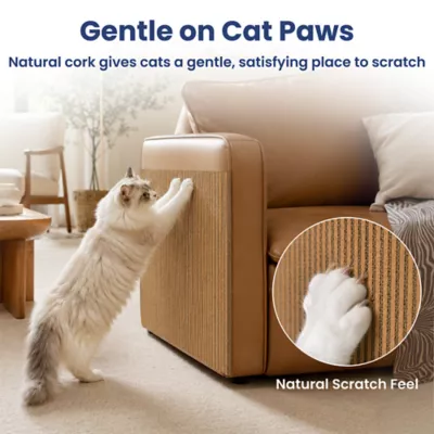 PawsPik Flexible Cork Surface-Protecting Cat Scratch Mat, Brown, 40L x 12W in - Image 6