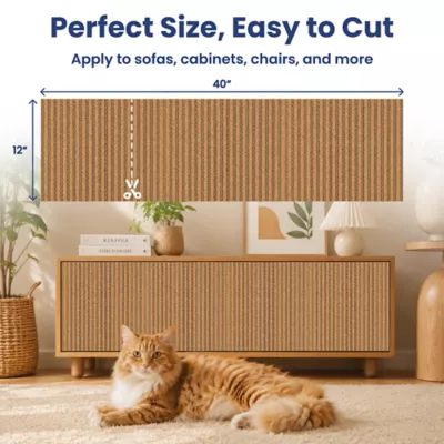 PawsPik Flexible Cork Surface-Protecting Cat Scratch Mat, Brown, 40L x 12W in - Image 7