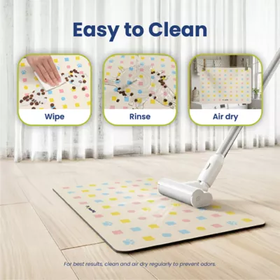 PawsPik Fast-Absorbing Waterproof Non-Slip Rubber Feeding Mat for Dogs & Cats, Pastel Paw Toss - Image 8