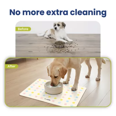 PawsPik Fast-Absorbing Waterproof Non-Slip Rubber Feeding Mat for Dogs & Cats, Pastel Paw Toss - Image 5