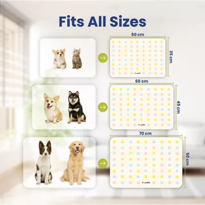 PawsPik Fast-Absorbing Waterproof Non-Slip Rubber Feeding Mat for Dogs & Cats, Pastel Paw Toss - Image 9