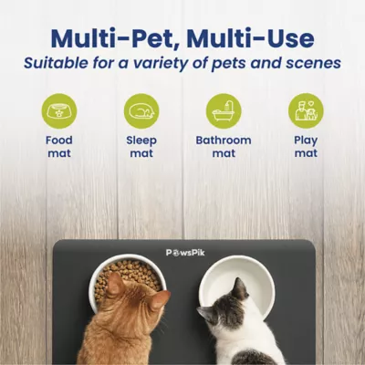 PawsPik Fast-Absorbing Waterproof Non-Slip Rubber Feeding Mat for Dogs & Cats, Black - Image 7