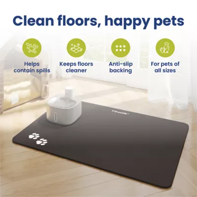 PawsPik Fast-Absorbing Waterproof Non-Slip Rubber Feeding Mat for Dogs & Cats, Black - Image 4