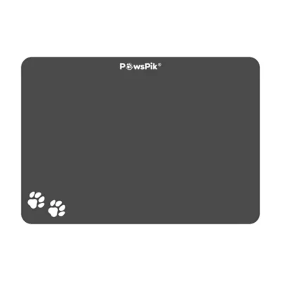 PawsPik Fast-Absorbing Waterproof Non-Slip Rubber Feeding Mat for Dogs & Cats, Black - Image 1