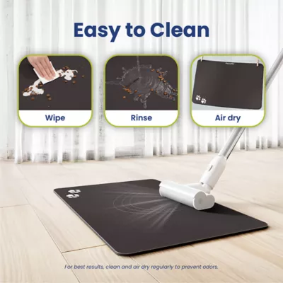 PawsPik Fast-Absorbing Waterproof Non-Slip Rubber Feeding Mat for Dogs & Cats, Black - Image 8