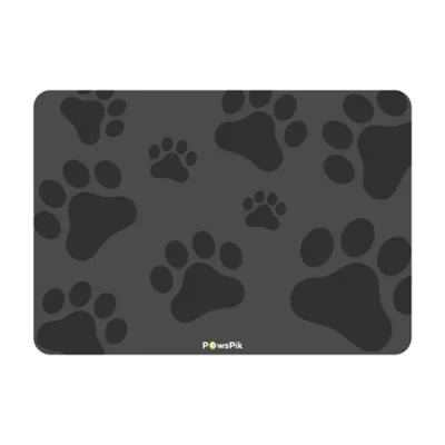 PawsPik Fast-Absorbing Waterproof Non-Slip Rubber Feeding Mat for Dogs & Cats, Pawprint Pattern - Image 1