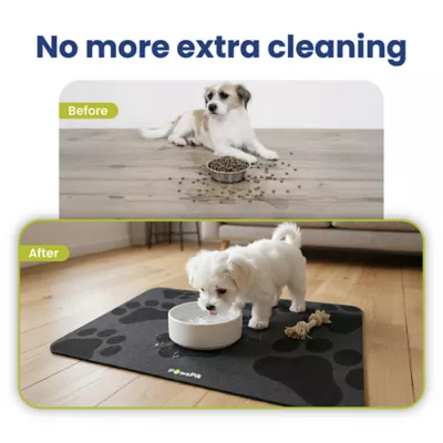 PawsPik Fast-Absorbing Waterproof Non-Slip Rubber Feeding Mat for Dogs & Cats, Pawprint Pattern - Image 3