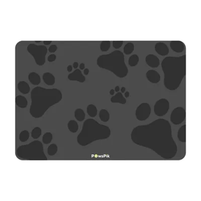 PawsPik Fast-Absorbing Waterproof Non-Slip Rubber Feeding Mat for Dogs & Cats, Pawprint Pattern - Image 1