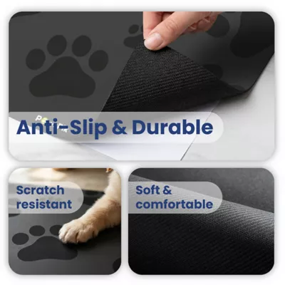 PawsPik Fast-Absorbing Waterproof Non-Slip Rubber Feeding Mat for Dogs & Cats, Pawprint Pattern - Image 4