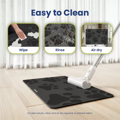 PawsPik Fast-Absorbing Waterproof Non-Slip Rubber Feeding Mat for Dogs & Cats, Pawprint Pattern - Image 7