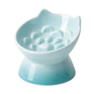 PawsPik Lynx Raised Ceramic Slow Feeder Food Bowl with 15-Degree Tilt for Dogs & Cats - Image 1