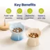 PawsPik Lynx Raised Ceramic Slow Feeder Food Bowl with 15-Degree Tilt for Dogs & Cats image thumbnail 2