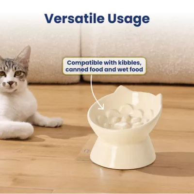 PawsPik Lynx Raised Ceramic Slow Feeder Food Bowl with 15-Degree Tilt for Dogs & Cats - Image 4