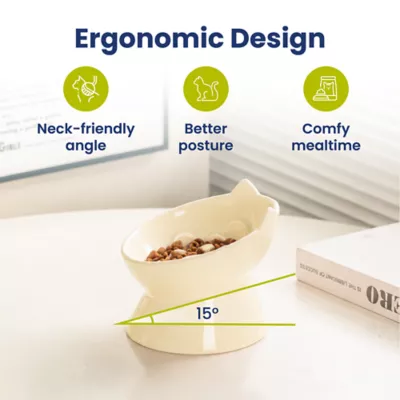 PawsPik Lynx Raised Ceramic Slow Feeder Food Bowl with 15-Degree Tilt for Dogs & Cats - Image 6