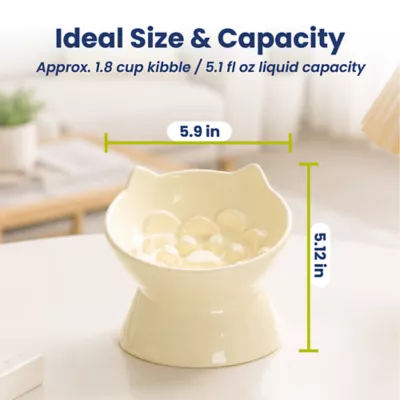 PawsPik Lynx Raised Ceramic Slow Feeder Food Bowl with 15-Degree Tilt for Dogs & Cats - Image 9