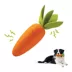 PawsPik Carrot Textured Natural Rubber Squeaker & Crinkle Dog Chew Toy, 9.5 in image thumbnail 1