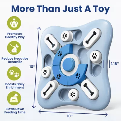 PawsPik Interactive Slow Feeder Treat-Dispensing Puzzle Dog Toy with Squeaker, 10 in - Image 2